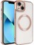 Apple iPhone 13 Kılıf Şeffaf Renkli Kenar Şık Görünüm Magsafe Wireless Şarj Silikon Kapak 1
