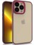 Apple iPhone 13 Pro Kılıf Arkası Şeffaf Kenar Korumalı Silikon Dora- Kırmızı 1