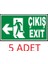 5 Adet Fosforlu Acil Çıkış-Exit Levhası - Fotolümenli - Sol Yön 2