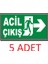 5 Adet Fosforlu Acil Çıkış Levhası - Fotolümenli - Sağ Yön 2