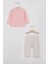 Lisanslı Yakalı Somon Kız Bebek Uzun Kol SweaT-shirt Takım 2