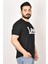L65QAI01 Erkek Siyah Bisiklet Yaka T-Shirt 1