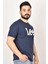 L65QAIEE Erkek Lacivert Bisiklet Yakat-Shirt 2
