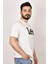 L65QAI12 Erkek Beyaz Bisiklet Yaka T-Shirt 2
