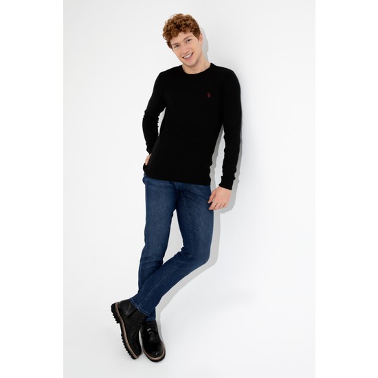 U.S. Polo Assn. Erkek Siyah Triko Kazak 50251887-VR046