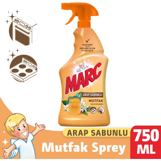 Marc Mutfak Yüzey Temizleyici Sprey Arap Sabunlu 750 ml
