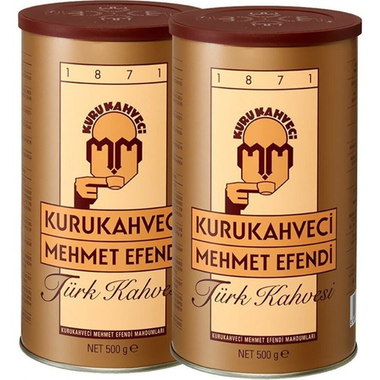 Kurukahveci Mehmet Efendi  Teneke Türk Kahvesi 500 gr 2 Adet