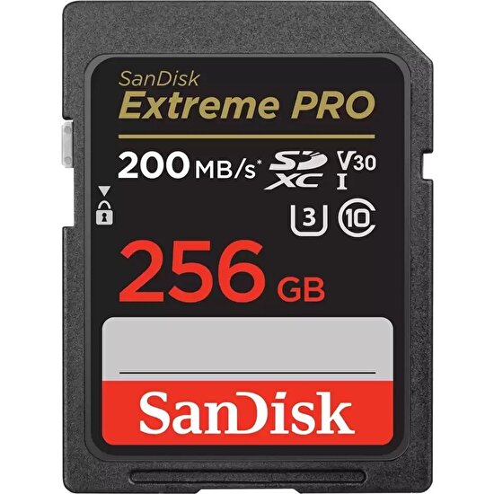 Sandisk Extreme Pro 256GB 200/140MB/S Sdxc V30 Uhs-I U3 Hafıza Kartı SDSDXXD-256G-GN4IN