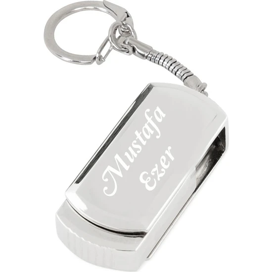 Sedef Silver Kişiye Özel Anahtarlık Zincirli Halkalı Hediyelik Kutulu Isimli USB Flash Bellek 32 GB