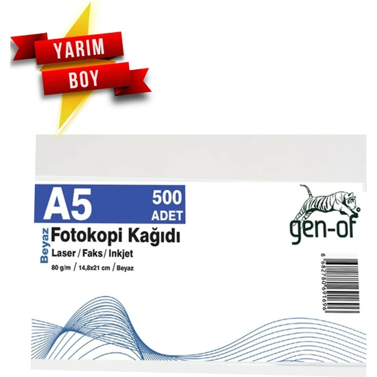 Gen-Of A5 80 G/m² Beyaz Fotokopi Kağıdı 500'LÜ