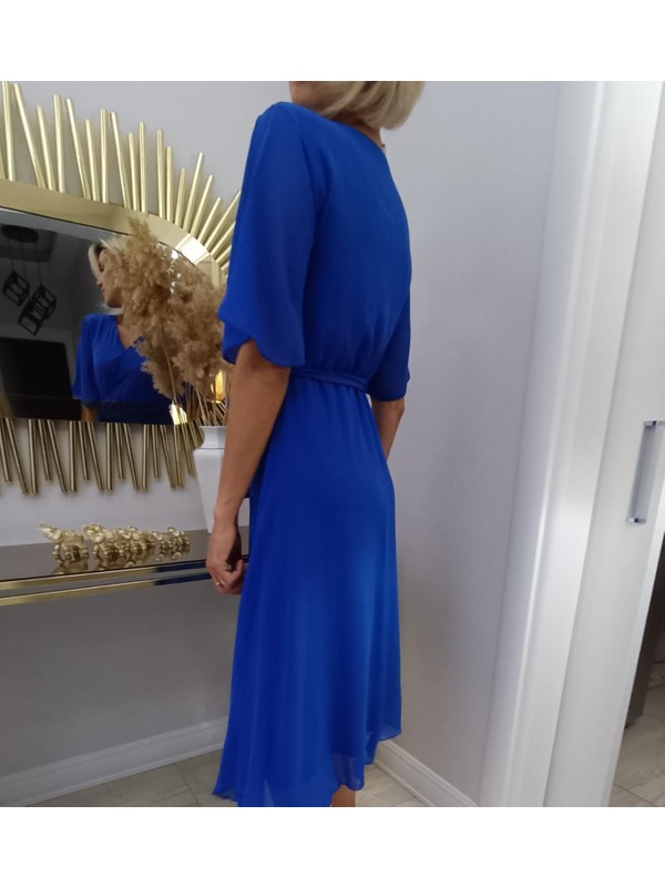 Model Mavi Şifon Elbise