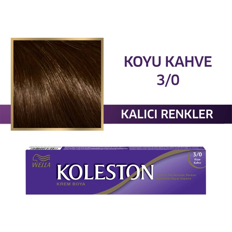Wella Koleston Koleston Single Tüp Saç Boyası 3/0 Koyu Kahve