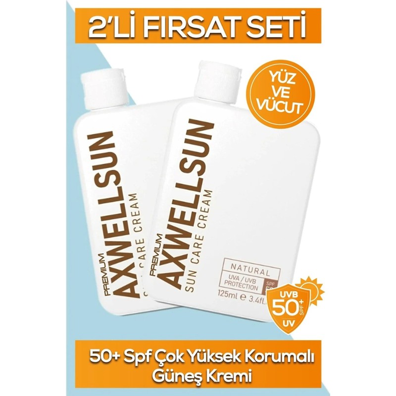 Axwell 50 Spf+ 2 Li Fırsat Seti Leke Karşıtı Nemlendirici Yüksek Koruma Güneş Kremi