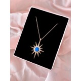 Alâ Silver Jewellery Opal Taşlı Kutup Yıldızı Rose 925 Ayar Gümüş Kolye