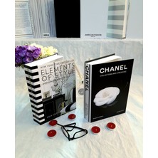 Lovely Book & Book Element & Chanel Siyah & Beyaz Dekoratif Kutu 2'li Dekoratif Kitap Kutu Set