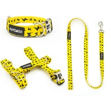 Yellow Boom Köpek Göğüs, Boyun ve Gezdirme Tasma Seti