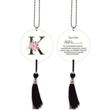 Lizpo Decor K Harfli ve Nazar Ayetli Dikiz Ayna Süsü Model 1