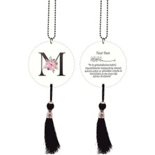 Lizpo Decor M Harfli ve Nazar Ayetli Dikiz Ayna Süsü Model 1