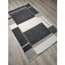 Eko Halı NOA 08 Grey Antrasit Hav Toz Vermez Yıkanabilir Çift Taraflı İnce Modern İskandinav Kilim