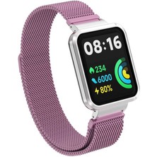 Kupa Xiaomi Redmi Watch 2 Lite Kordon Renkli Suya Dayanıklı Kırılmaz Mıknatıslı Akıllı Saat Metal Kordon