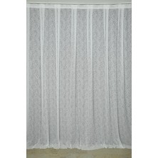 Akça Tekstil Mikro Model Kırık Beyaz Renk Hazır Dikilmiş Pileli Fon Perde 300 x 260 cm