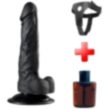 Lilitu Shop Lilitu SHOP19,5 cm Belden Bağlamalı Realistik Vantuzlu Zenci Dildo Penis