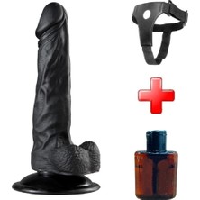 Lilitu Shop Lilitu SHOP19,5 cm Belden Bağlamalı Realistik Vantuzlu Zenci Dildo Penis