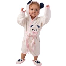 Sare Baby Sarebaby Sevimli Panda Kız Bebek Bornoz Takımı Yeni Sezon
