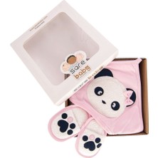 Sare Baby Sarebaby Sevimli Panda Kız Bebek Bornoz Takımı Yeni Sezon