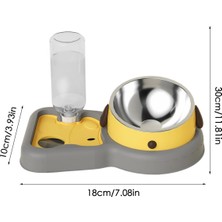 Tcherchi Paslanmaz Çelik 2'si 1 Arada 15 Derece Eğimli Evcil Hayvan Su ve Mama Kasesi (Yurt Dışından)