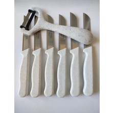 Solingen Marka Bıçak ve Soyacak Takımı (7 Parça) Simli Beyaz