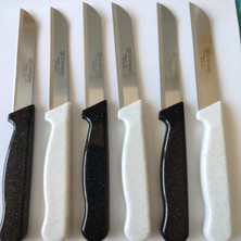 Solingen Keskin Solingen Marka Meyve & Sebze Bıçağı 6 Adet Simli Siyah-Beyaz