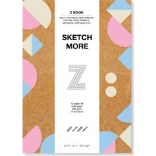 Poliart Zigzag Kraft Eskiz Defteri 1,25 M. Karışık Teknikler Için Zigzag Panoramic Sketchbook