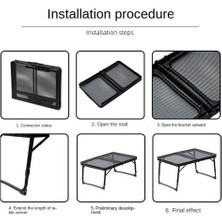 Xhltd Açık Kamp Dış Mekan Katlanır Alüminyum Alaşım Örgü Tablo (Siyah) (Yurt Dışından)