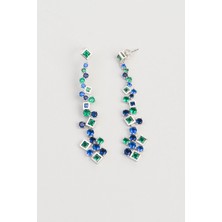 So CHIC Gece Işıltısı 18 Ayar Beyaz Altın Kaplama Gümüş Küpe