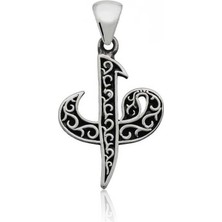 Takı925 Elif Vav Tasarımlı 925 Ayar Gümüş Kolye Ucu