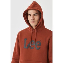 Lee L212021810 Erkek Kiremit Kapüşonlu Sweatshirt