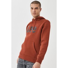 Lee L212021810 Erkek Kiremit Kapüşonlu Sweatshirt