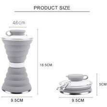 Haitn 500ML Yaratıcı Silikon Katlanır Geri Çekilebilir Su Şişesi (Yurt Dışından)