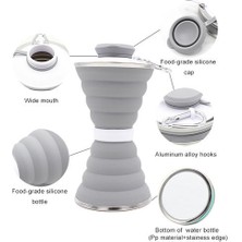 Haitn 500ML Yaratıcı Silikon Katlanır Geri Çekilebilir Su Şişesi (Yurt Dışından)