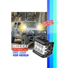 Nkt Group Off Road 45W 12 LED 10 cm Beyaz- Turuncu Kare Sis Farı Çalışma Lambası