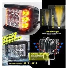 Nkt Group Off Road 45W 12 LED 10 cm Beyaz- Turuncu Kare Sis Farı Çalışma Lambası