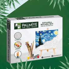 Palmiye Hobi Sanat Sayılarla Boyama Tuval Seti Fırça Boya Dahil (Çıtalı) 40x50 CM - Deniz Evler