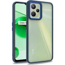 Case Street Casestreet Realme C35 Kılıf Flora Sert Silikon Arkası Cam Şeffaf Lacivert