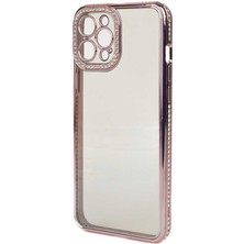 Case Street Casestreet Apple iPhone 12 Pro Max Kılıf Kamera Korumalı Taşlı Mina Silikon Bronz