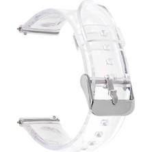 Smcase Samsung Galaxy Watch Active 4 42MM Kordon Metal Tokalı Şeffaf Silikon Krd 13 Şeffaf