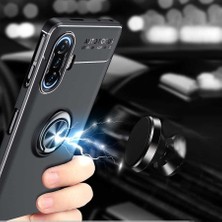 Dlrcase Xiaomi Redmi K40 Gaming Kılıf Ravel Silikon Yüzüklü Mıknatıslı Kamera Korumalı Siyah