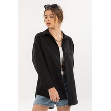 Candybia Kadın Oversize Uzun Basic Gömlek