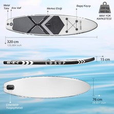 Cawooo SUP Şişme Sörf Tahtası Stand Up Paddle Board 82*320*15 cm Beyaz