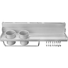 Xinh Duvara Monte Pot Pan Raf Çok Fonksiyonlu Mutfak Kitaplık Depolama Raf Şişe Raflı Silverware Caddy Çatal Blokları Hang | Raflar ve  sahipler (Gümüş) (Yurt Dışından)